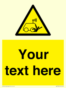 Custom warning run over by operator controlled machine